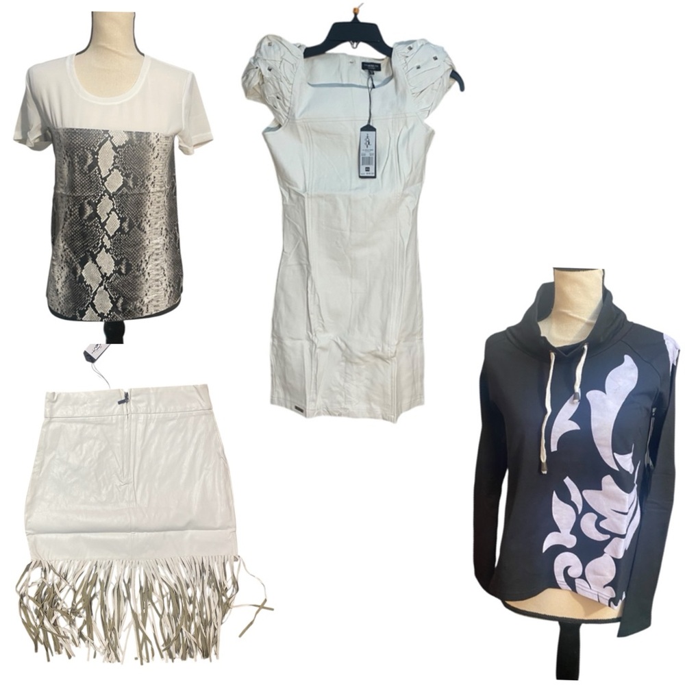 NWT La Belle Roc White Bundle: Dress, Skirt, Shirt, Jacket sz XS